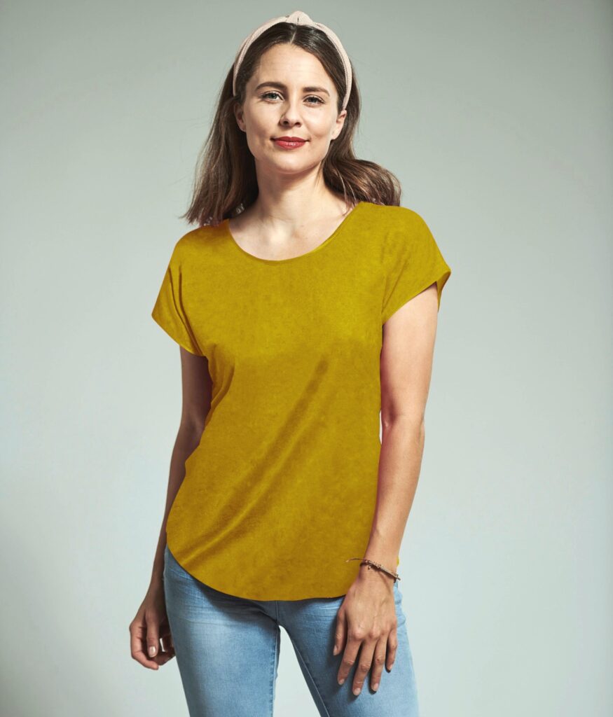 Cinda Leinen Seide T-Shirt von in olivegold