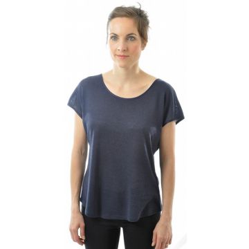 Bourette-Seide T-Shirt dunkelblau von Alkena