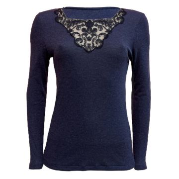 Wolle-Modal Langarmshirt Kim atlantico abendblau von Madiva