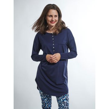 Seide mit Bio Baumwolle Sleepshirt von Kokon Zwo marineblau