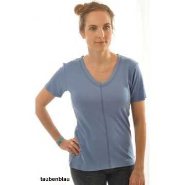 T-Shirt Bourette-Seide taubenblau von Alkena