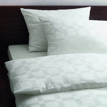 100% Tencel- Bettwäsche CLASSIC KARO gewebt von HEFEL elfenbein