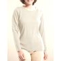 Feinstrick Long-Pullover Merinowolle kbT ecru-creme von Kokon Zwo