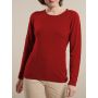 Feinstrick Long-Pullover Merinowolle kbT granat-rot von Kokon Zwo