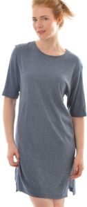 Bigshirt Sleepshirt aus 100% Bourette Seide von Alkena in blau melange