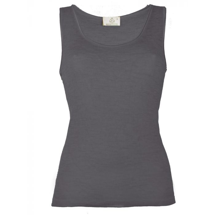 Wolle-Seide Camisole Top Rugiada SL mittelgrau von Madiva Eco Future